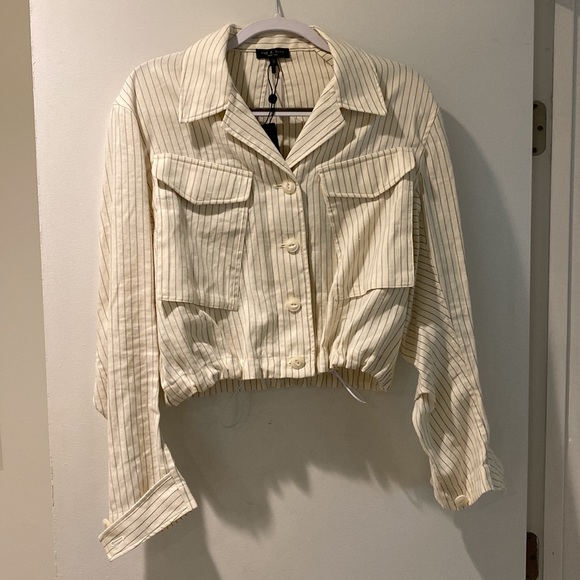 Rag & Bone NWT Piper Stripe Linen-Blend Jacket - Picture 3 of 8
